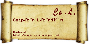 Csipán Lóránt névjegykártya