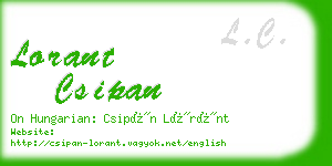 lorant csipan business card